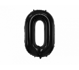 Folinis balionas "0", juodas (86 cm)