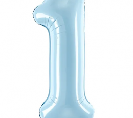 Folinis balionas "1", žydras (85 cm)