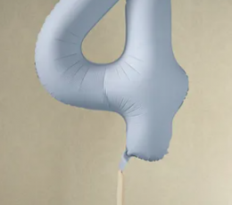 Folinis balionas "4", pastelinis melsvas (85 cm) 1