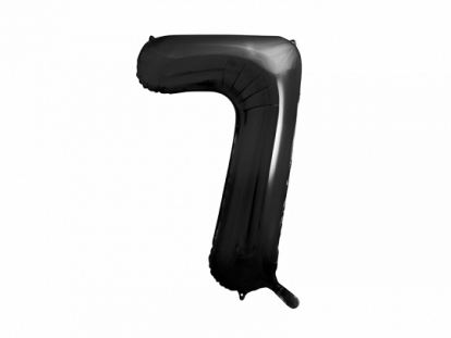 Folinis balionas "7", juodas (86 cm)