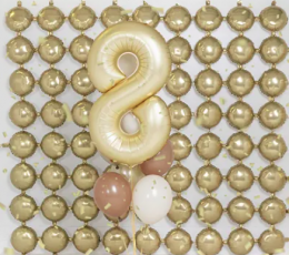 Folinis balionas "8", auksinis (86 cm), auksinis matinis 1