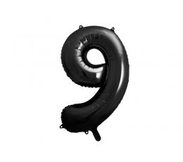 Folinis balionas "9", juodas (86 cm)