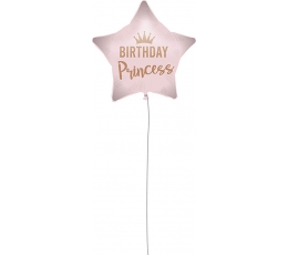 Folinis balionas "Birthday Princess" su pagaliuku (46 cm)