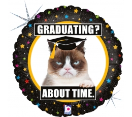 Folinis balionas "Graduating? About time" (46 cm)