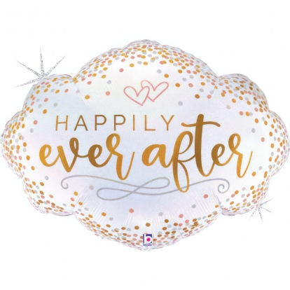 Folinis balionas "Happily ever after confetti" (76 cm)