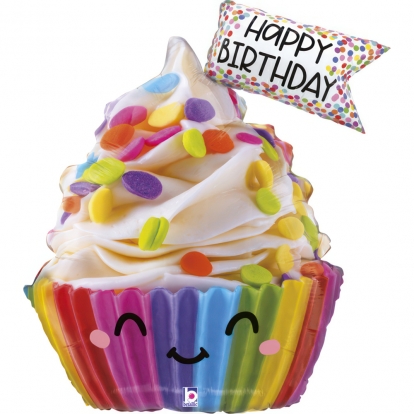 Folinis balionas "Happy birthday cupcake" (79 cm)