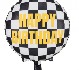 Folinis balionas "Happy Birthday lenktynės" (45 cm)