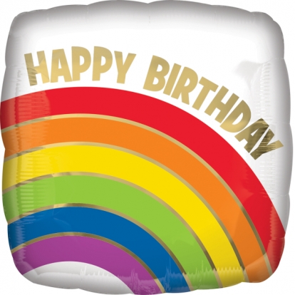 Folinis balionas "Happy Birthday rainbow" (43 cm)
