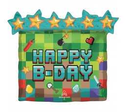 Folinis balionas "Happy Pixel Party" (63x58 cm)