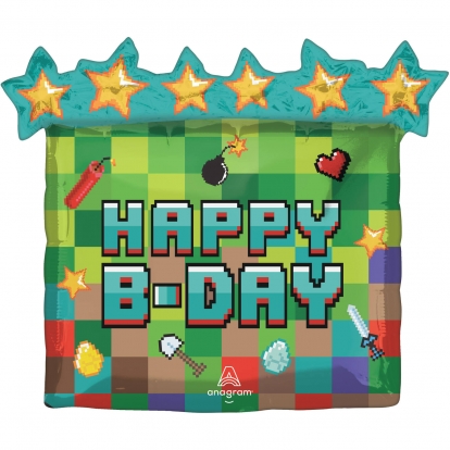 Folinis balionas "Happy Pixel Party" (63x58 cm)