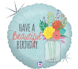 Folinis balionas "Have a Beautiful Birthday" (46 cm)