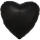 Folinis balionas "Juoda širdis", matinis (43 cm)