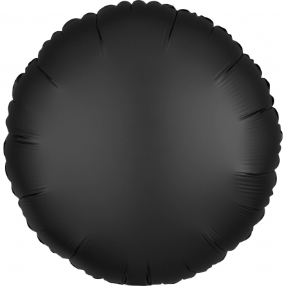 Folinis balionas "Juodas apskritimas", matinis  (43 cm)
