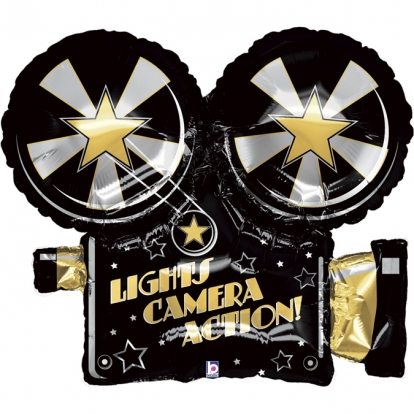 Folinis balionas "Lights.Camera.Action" (81 cm)