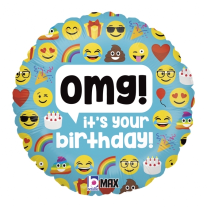 Folinis balionas "OMG Emoji birthday" (46 cm)