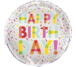 Folinis balionas "Pabarstukai.Su gimimo diena" (45 cm)