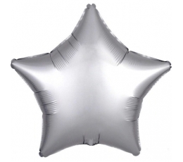 Folinis balionas "Platininė žvaigždė", matinis (48 cm)