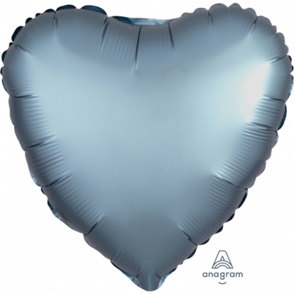 Folinis balionas "Plieninė širdis", matinis (43 cm)