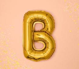 Folinis balionas-raidė "B", auksinis (35 cm) 1