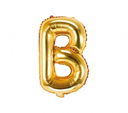 Folinis balionas-raidė "B", auksinis (35 cm)