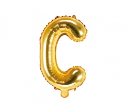 Folinis balionas-raidė "C", auksinis (35 cm)