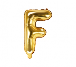 Folinis balionas-raidė "F", auksinis (35 cm)