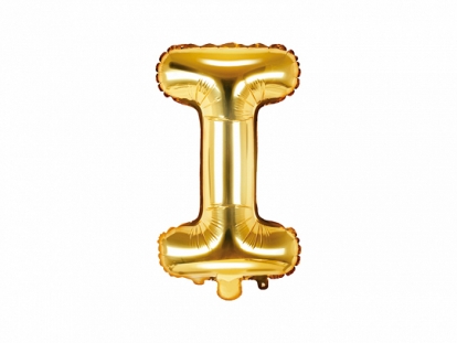 Folinis balionas-raidė "I", auksinis (35 cm)