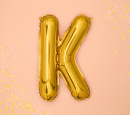 Folinis balionas-raidė "K", auksinis (35 cm) 1