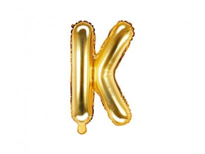 Folinis balionas-raidė "K", auksinis (35 cm)