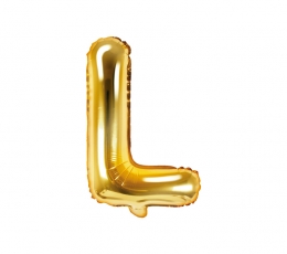 Folinis balionas-raidė "L", auksinis (35 cm)