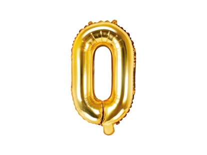Folinis balionas-raidė "O", auksinis (35 cm)
