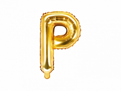 Folinis balionas-raidė "P", auksinis (35 cm)