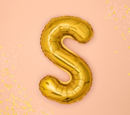 Folinis balionas-raidė "S", auksinis (35 cm) 1