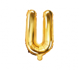 Folinis balionas-raidė "U", auksinis (35 cm)