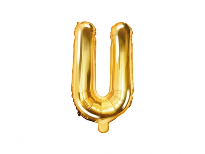 Folinis balionas-raidė "U", auksinis (35 cm)