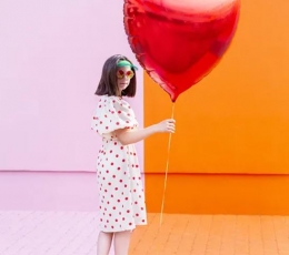 Folinis balionas "Raudona širdis" (68x72 cm) 1