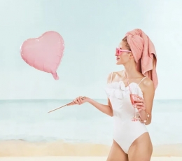 Folinis balionas "Rausva širdis",  matinis (45 cm) 1