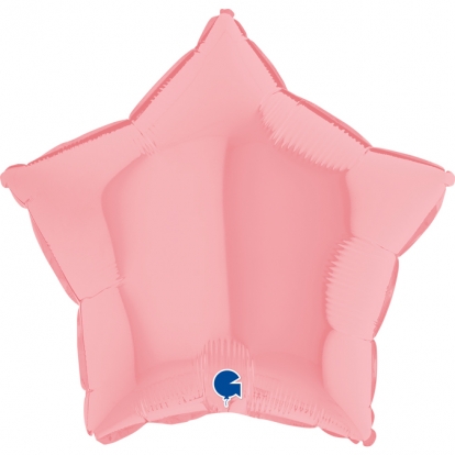 Folinis balionas "Rausva žvaigždutė", matinis (46 cm)