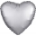 Folinis balionas "Sidabrinė širdis", matinis  (43 cm)