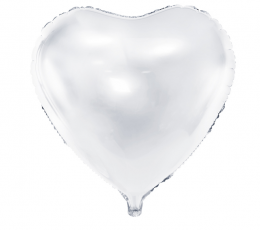 Folinis balionas-širdis, baltas (45 cm) 1