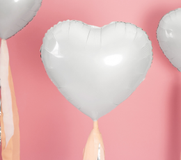 Folinis balionas-širdis, baltas (45 cm) 2