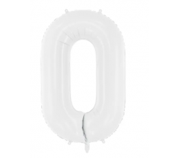 Folinis balionas-skaičius "0", baltas (86 cm)