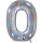 Folinis balionas-skaičius "0", holografinis  (66 cm)