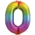 Folinis balionas-skaičius "0", įvairiaspalvis pastelinis (86 cm)