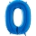 Folinis balionas-skaičius "0", mėlynas (66 cm)