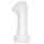 Folinis balionas-skaičius "1", baltas  (86.3 cm)