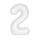 Folinis balionas-skaičius "2", baltas  (86.3 cm)