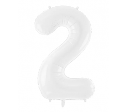 Folinis balionas-skaičius "2", baltas (86 cm)