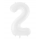 Folinis balionas-skaičius "2", baltas (86 cm)