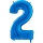 Folinis balionas-skaičius "2", mėlynas (66 cm)